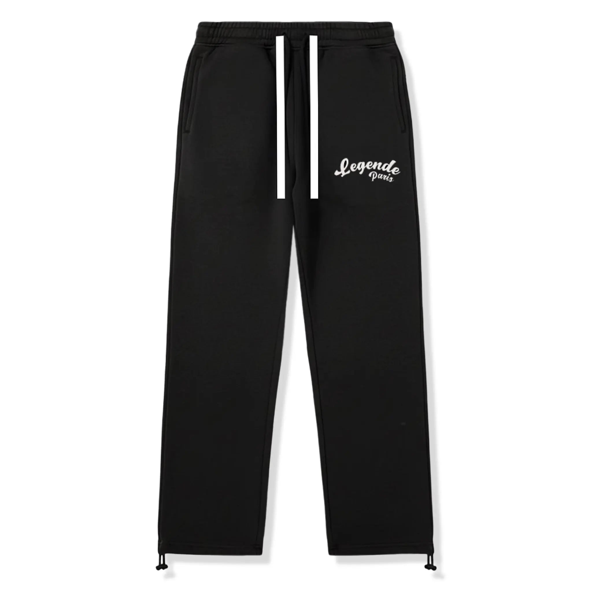 Front View of Légende Paris Gum Logo Black Sweatpants LPPNT068